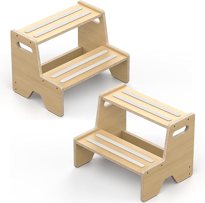 Wooden Two Step Stool for Kids